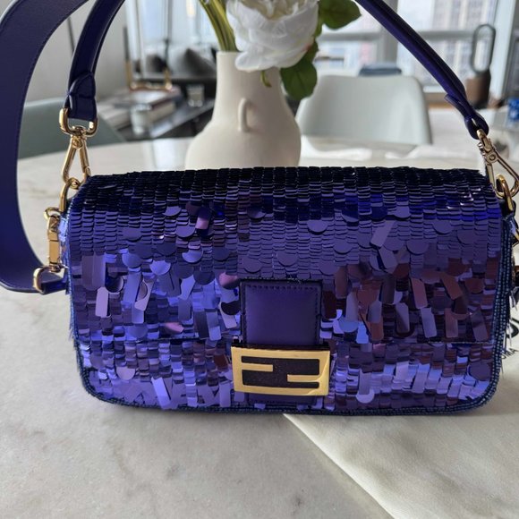 Fendi Baguette Purple sequined bag - Picture 7 of 8